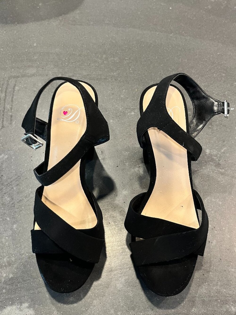 D Black Platform Block Heel Sandals Size 6M